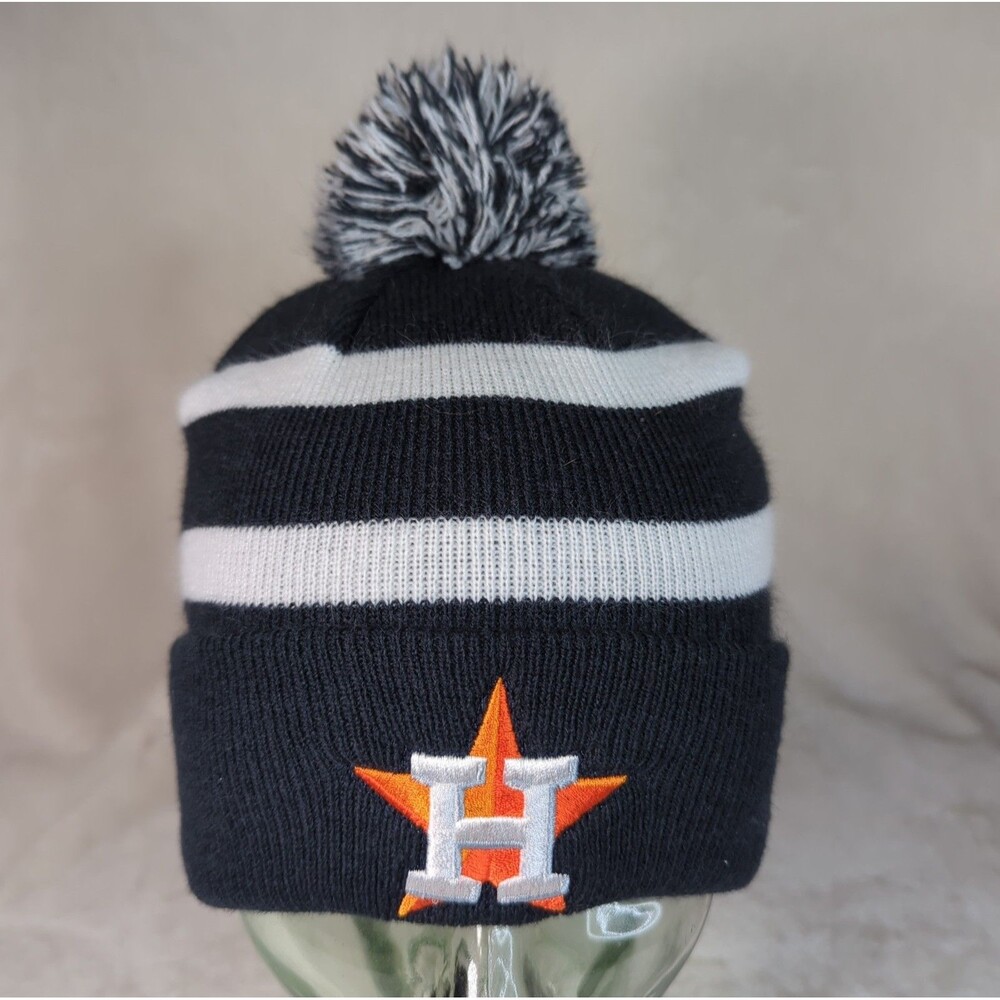 Houston Astros Beanie Hat Adult osfa Navy/White MLB Baseball Cuffed Pom